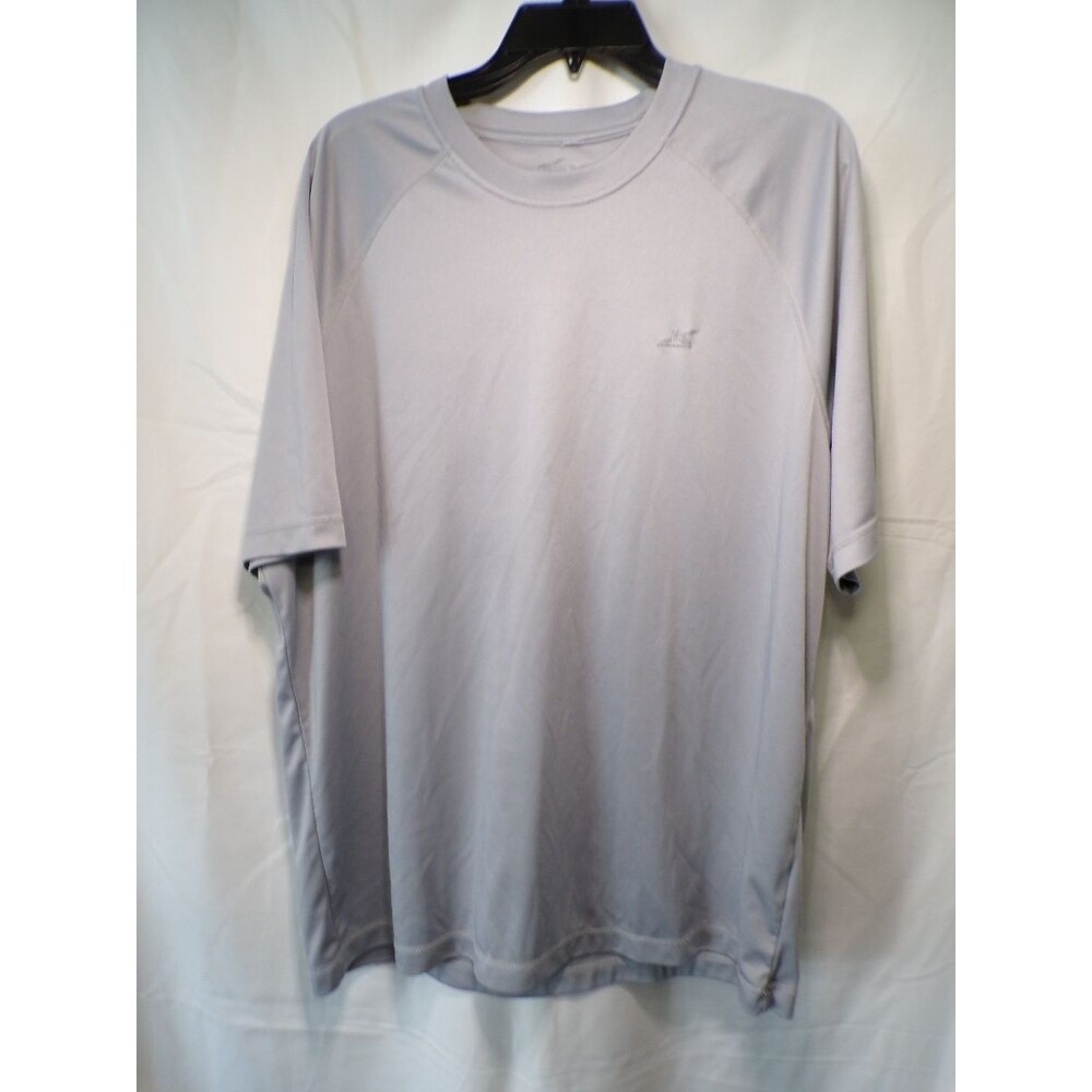 Men's Activewear T Shirt Gray Short Sleeve Crew Neck Athletic L